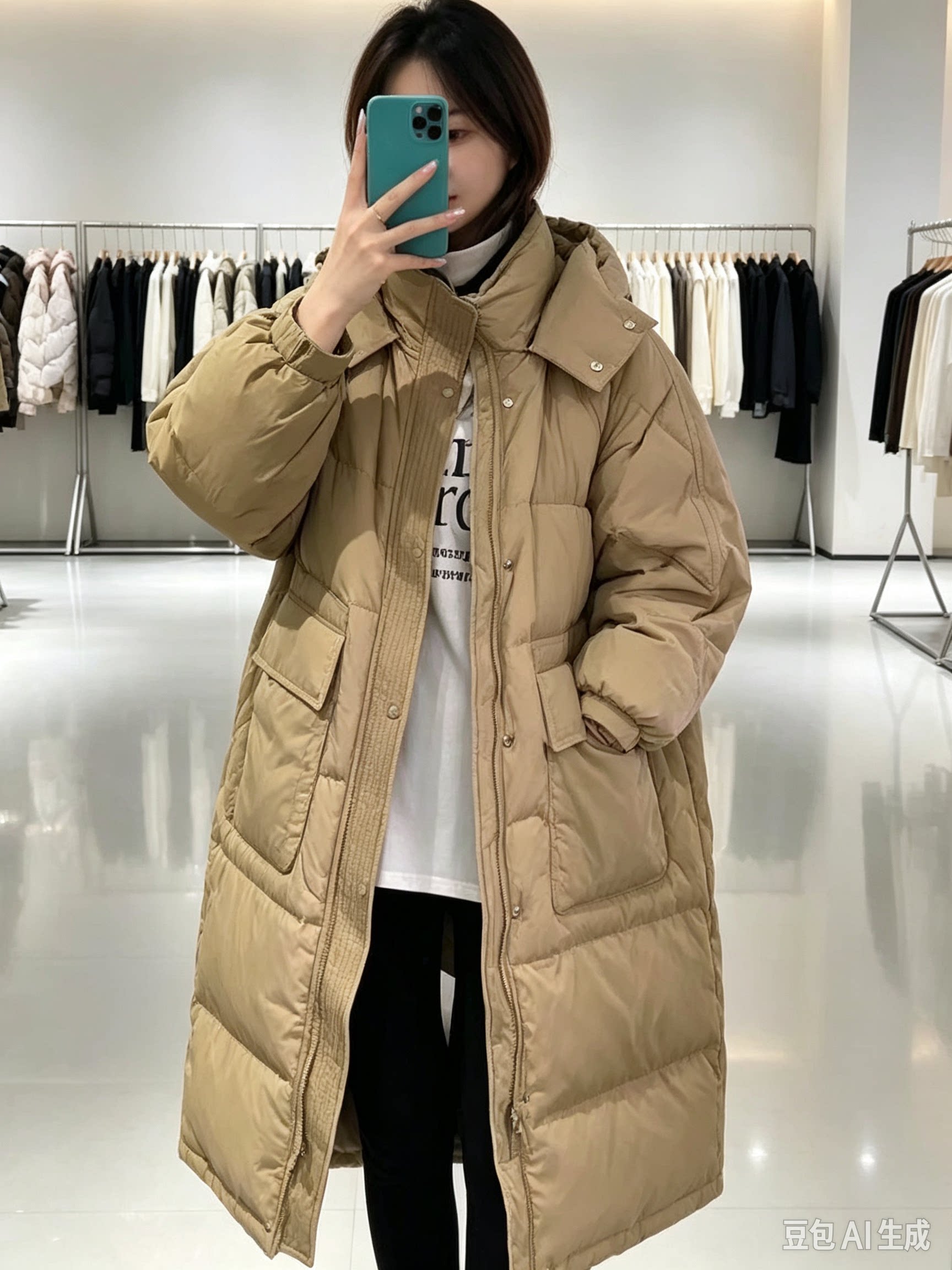 2026年冬季新款韩版宽松显瘦中长款羽绒服女加厚保暖外套潮AMO619