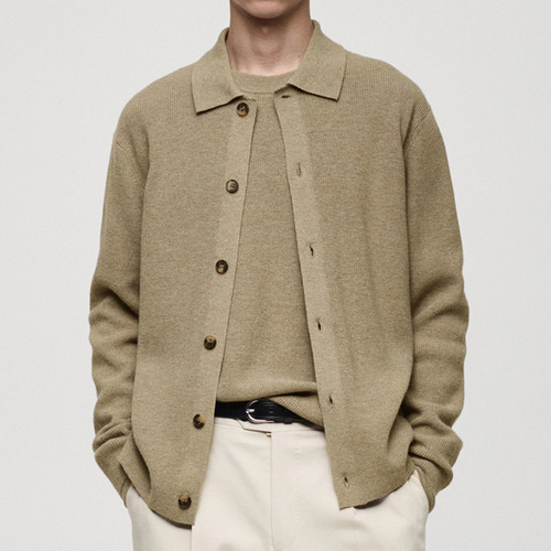 Men's sweater jacket2026秋冬欧美男士纯色休闲大码针织开衫外套