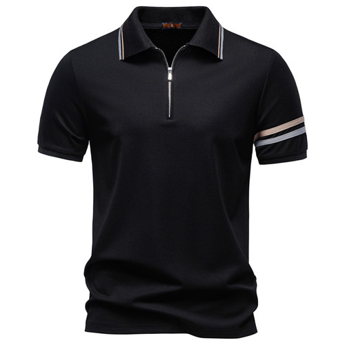2026春夏美式高尔夫短袖polo衫翻领半拉链拼色上衣Men's T-shirt