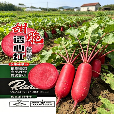 大红萝卜种籽透心红萝卜种子夏秋播红皮红心全红萝卜农家蔬菜种子