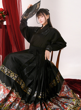 【如梦霓裳丨幻鹿】原创汉服女修身飞机衫灵鹿高腰织金马面裙现货