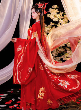 【如梦霓裳丨蝶恋花】唐制汉服女装红色诃子裙仙气大袖衫夏季日常