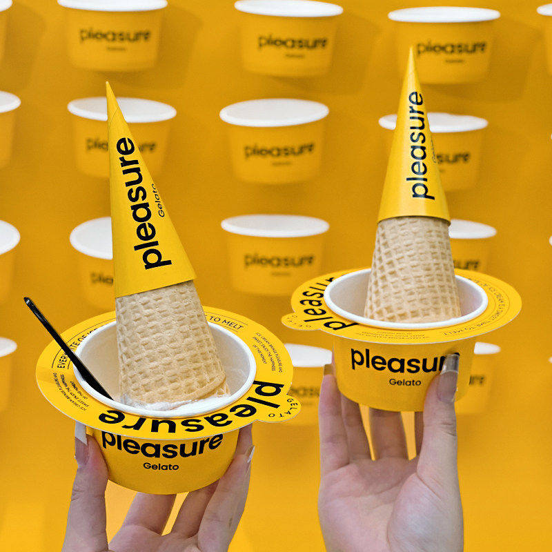 网红gelato冰淇淋纸杯定制纸碗冰激凌蛋筒蛋卷盒子甜品烘焙包装盒