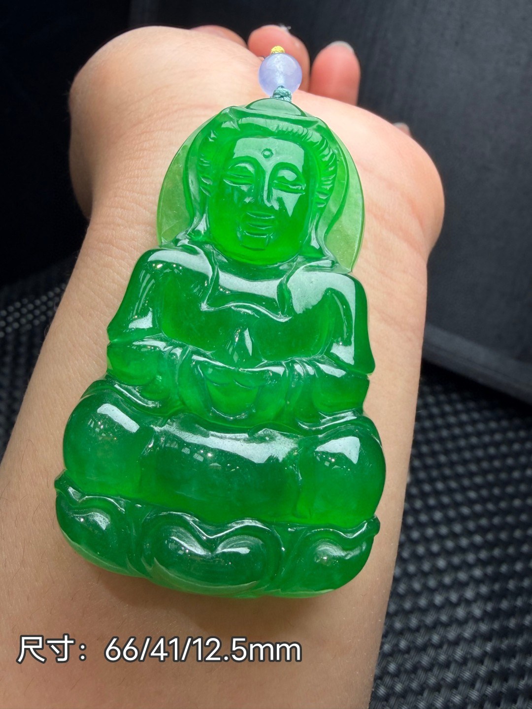 满绿翡翠玉吊坠观音男款缅甸玉石挂件帝王绿阳绿精品观音头吊坠男