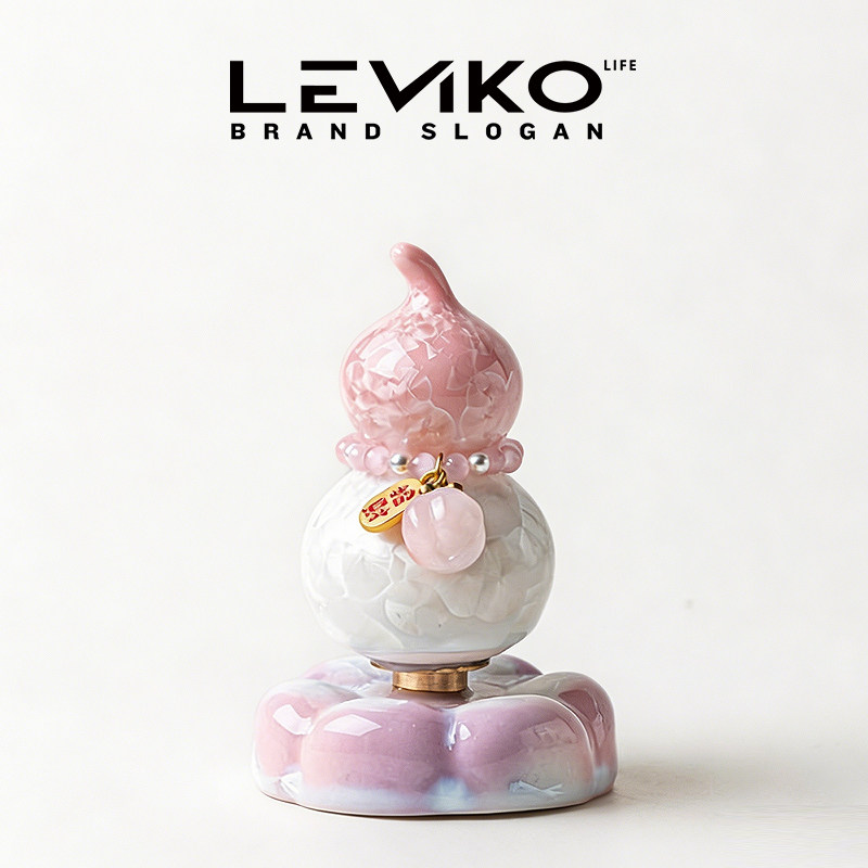Leviko结晶釉小葫芦转转摆件