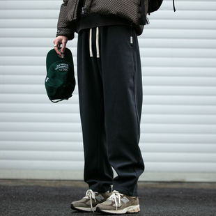 微锥运动裤 纯色加厚弯刀香蕉裤 男秋冬基础款 重磅480G复合加绒卫裤