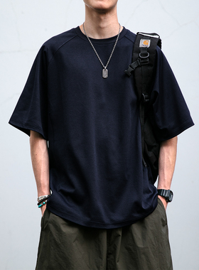 【凉感透气】270G基础款纯色简约短袖T恤男后背胶印吸湿速干半袖