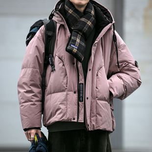 cleanfit解构拼接设计羽绒服男冬季情侣户外防风工装90白鸭绒外套