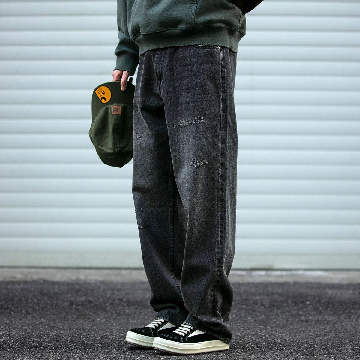 拉链长裤水洗四季牛仔裤