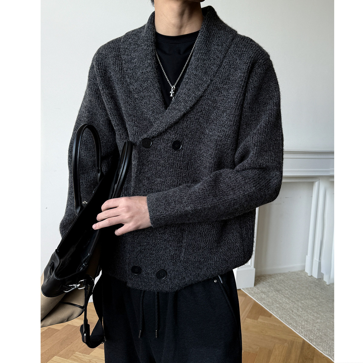 冬季宽松休闲穿搭外套双排扣开衫V领毛衣男女潮牌保暖针织衫线衣,男装,针织衫/毛衣,淘宝优惠券,粉丝福利购,淘宝优惠卷