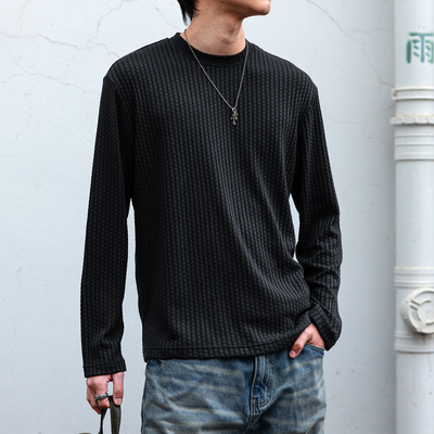 易打理运动健身透气长袖T恤男