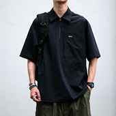 潮 夏季 男潮牌大码 polo衫 衬衫 短袖 宽松日潮工装 机能保罗衫 薄款 半袖