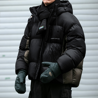 800FP蓬90白鸭绒拼色连帽保暖防风零重力蓬松泡芙面包羽绒服外套