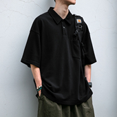 新款 男夏季 宽松休闲翻领T恤潮 POLO衫 高质感华夫格肌理感短袖