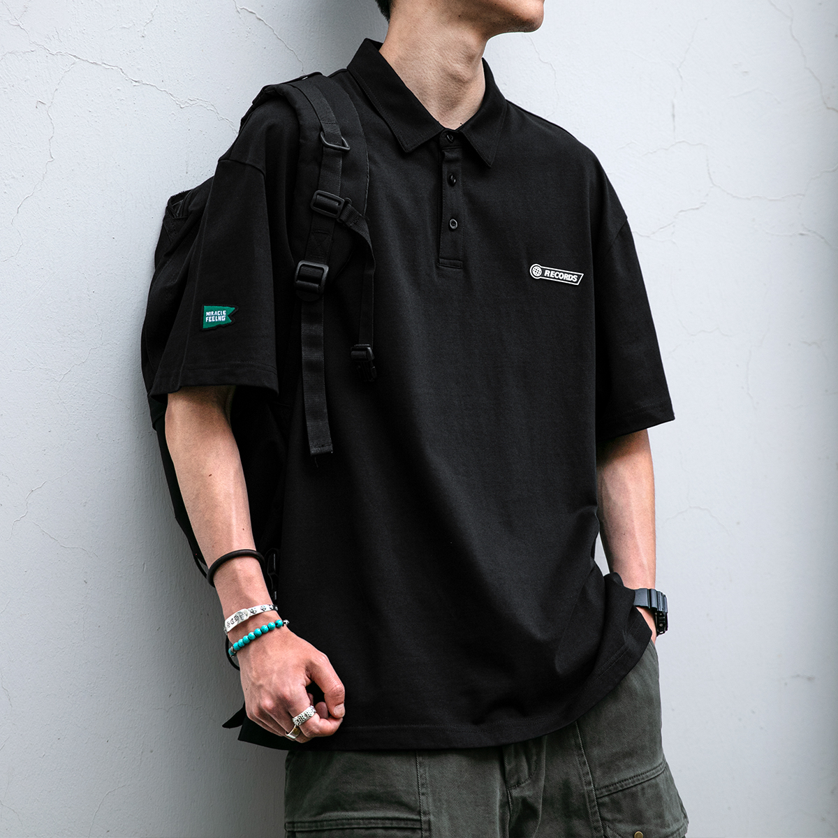 美式复古230G纯棉POLO衫男