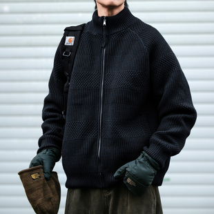 新贵老钱针织羽绒服男冬季潮牌宽松慵懒风保暖90白鸭绒立领外套潮