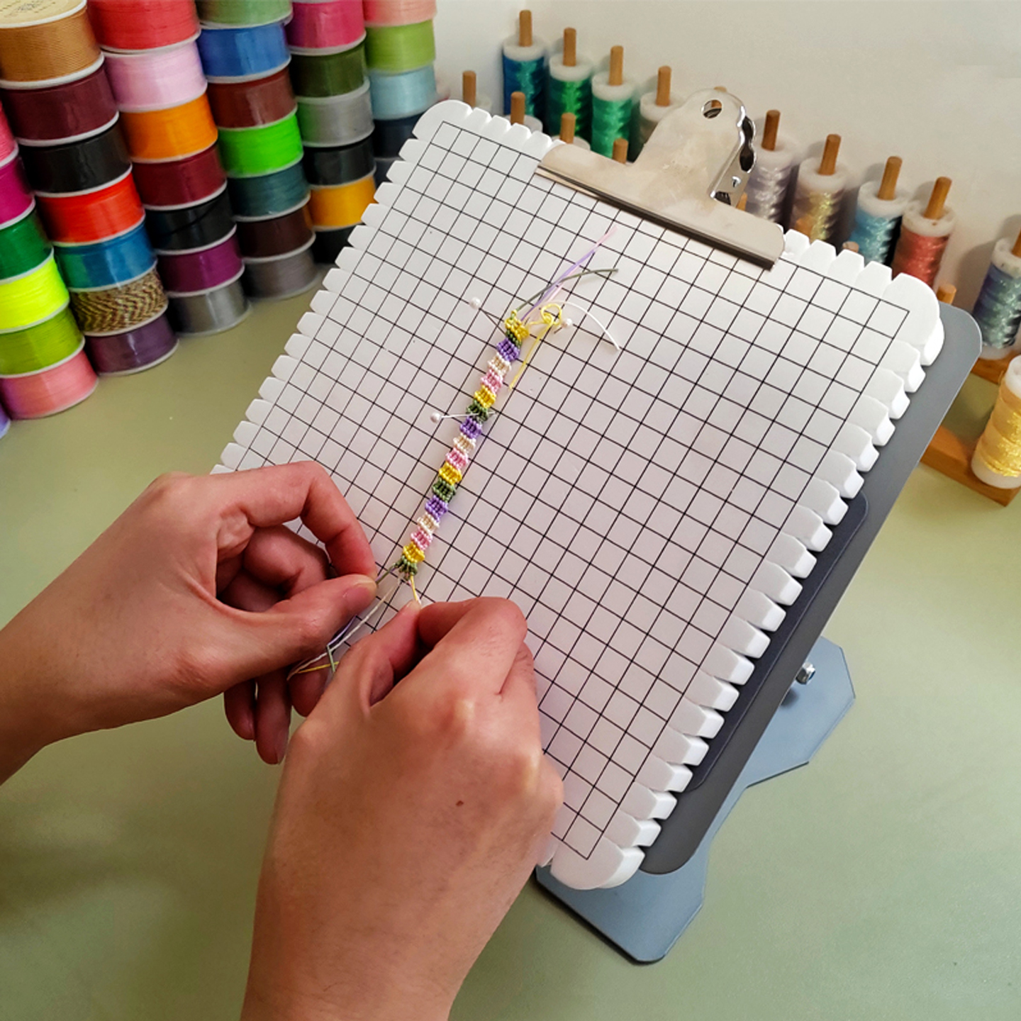 便携可调节编绳支架可折叠编绳架