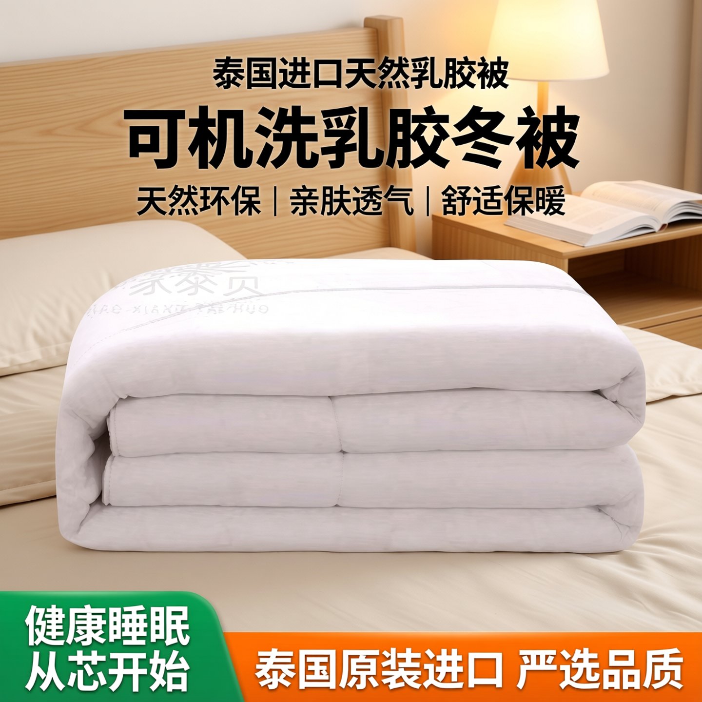 泰国进口天然乳胶被子可机洗橡胶被芯乳胶被冬被垫被褥子买一送一
