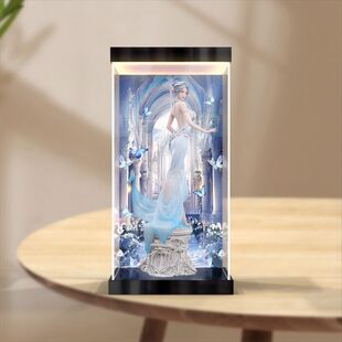 适用BearPanda 鬼刀 海琴烟 邂逅手办模型防尘亚克力灯箱款收纳盒