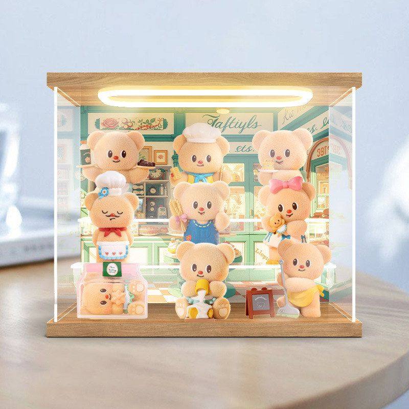 适用玩乐主义黄油小熊盲盒烘焙工坊创意摆件手办亚克力灯光收纳盒,居家布艺,收纳盒,淘宝优惠券,粉丝福利购,淘宝优惠卷