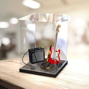 亚克力展示盒乐高21329芬达吉他透明玻璃罩防尘罩模型收纳盒友德