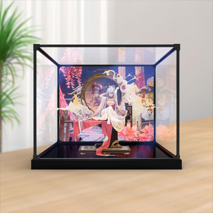 适用洛天依16『木兰辞』Ver 手办模型合金边框防尘罩亚克力收纳盒