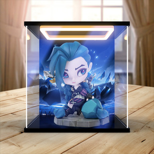 适用英雄联盟LOL双城之战金克丝手办模型回灯防尘罩亚克力收纳盒
