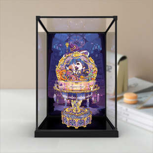 适用八音盒魔法师的演出拼装玩具积木合金框架防尘罩亚克力收纳盒