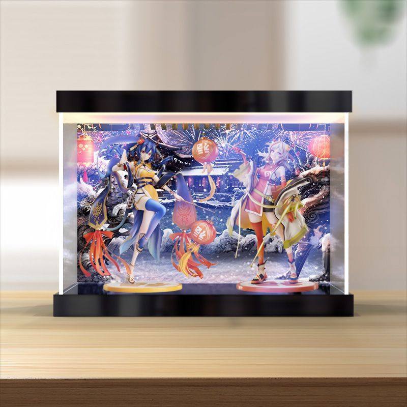 适用GSC 明日方舟 陈 年 良辰锦年 双人手办防尘灯箱透明收纳盒,收纳整理,其他收纳盒,淘宝优惠券,粉丝福利购,淘宝优惠卷