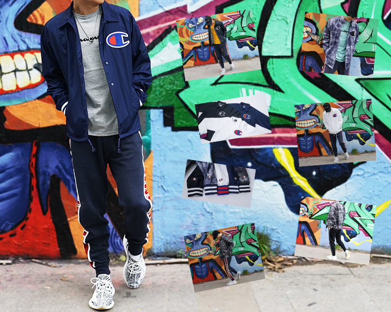 CHAMPION19款刺绣印花教练夹克