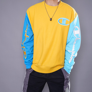 美版 男女情侣刺绣加绒圆领套头卫衣现货 CHAMPION冠军life高端款