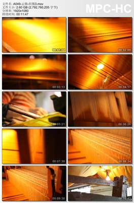 云锦织锦视频 传统工艺江宁织造 织布机 高清实拍视频素材