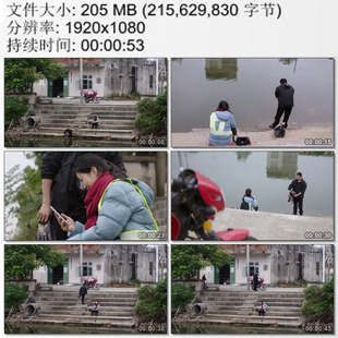外出打工夫妻骑摩托车回家过年中途休息与孩子通电话实拍视频素材