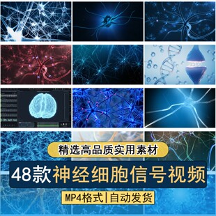 神经细胞信号传递生物医疗科技医学三维动画背景自媒体短视频素材