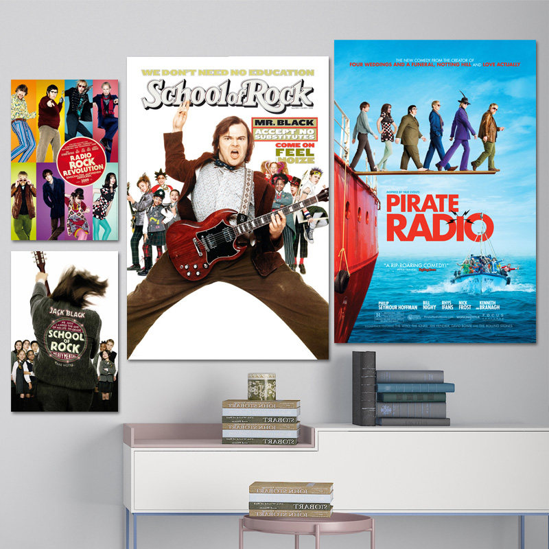 海盗电台/摇滚校园音乐电影海报 歌舞剧装饰画 酒吧咖啡馆墙贴纸