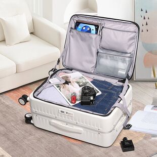 19分行李箱一九开盖行李箱铝框万向轮旅行箱20寸登机箱侧开深仓拉