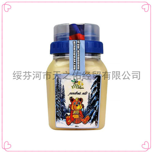进口俄罗斯冬熊牌椴树百花蜜500g
