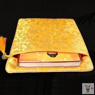 黄布袋子经书袋绸缎法宝袋双层棉麻加厚大号包经布收纳法器佛袋布