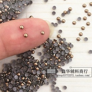 DIY铝烫片半圆金属圆片辅料 古铜色 复古娃衣服饰配件2MM服装 铆钉
