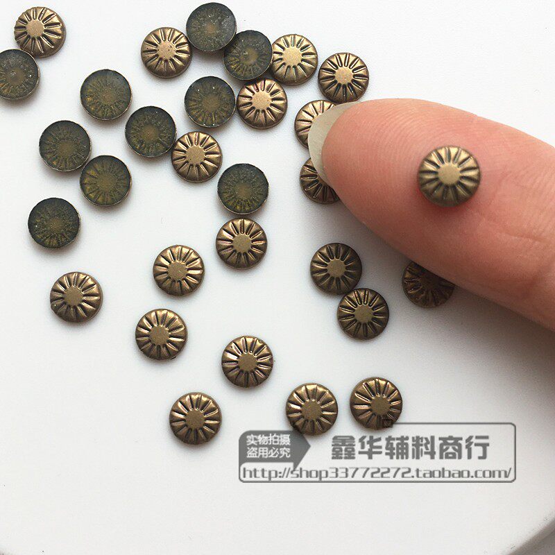 太阳花小雏菊花圆片半圆铜烫片