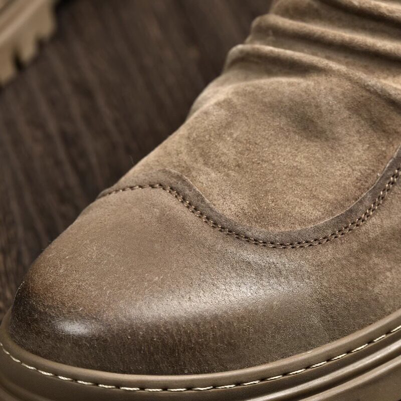 CHELSEA BOOTS MENS LOW-TOP COOL HANDSOME RETRO BOOTS SPRING VERSATILE PLATFORM AMERICAN CARGO CLOTHES BRITISH STYLE YELLOW BOOTS MEN