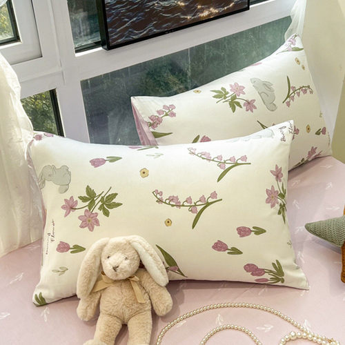 100%全棉枕套4874纯棉风枕头套不含芯一套装儿童一对装夏