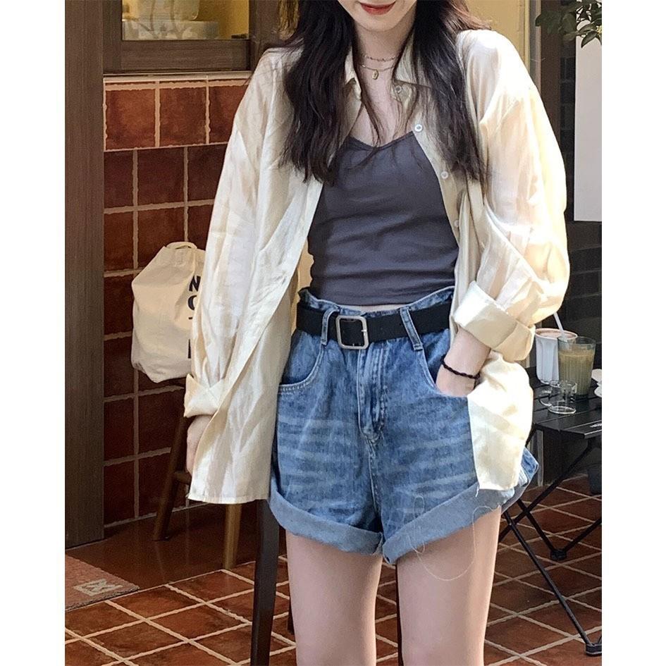 2024春夏季新款宽松长袖衬衫女薄款设计感气质慵懒防晒开衫上衣