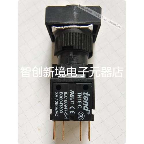 天得TEND钥匙开关TN16-KSL4长方形TN16-C 1NC+1NO 4P端子孔径16mm