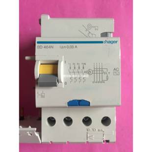 HAGER BD464N空气开关电磁漏电附加器30mA 海格4P63A断路器