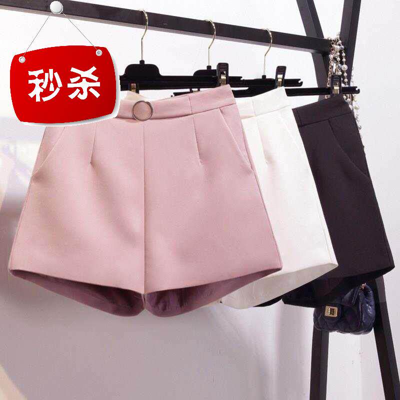 3月西装面料短裤女高腰休闲条纹布c料直筒黑色连体春五分复古粉色|ruв категории Женская одежда, брюки, брюки - от Buy2taobao.com для оказания профессиональной услуги покупки агента Taobao