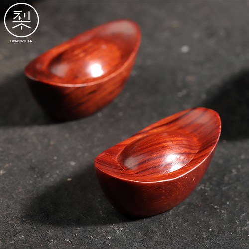 印度小叶紫檀金元宝摆件