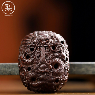 梨香院苍龙教子手把件印度小叶紫檀檀香紫檀木雕刻盘玩物红木手工