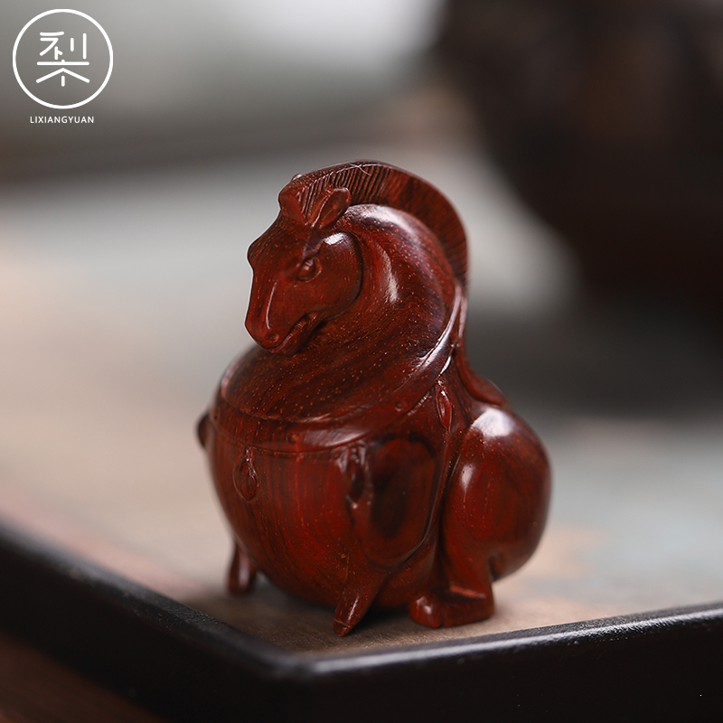 印度小叶紫檀唐马手把件