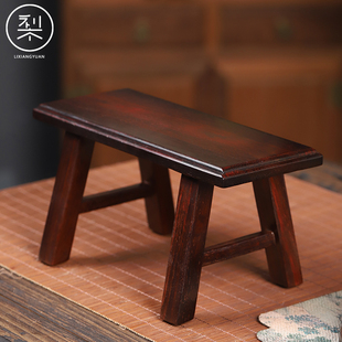 梨香院底座微缩家具红木条凳子印度小叶紫檀檀香紫檀摆件独板横财